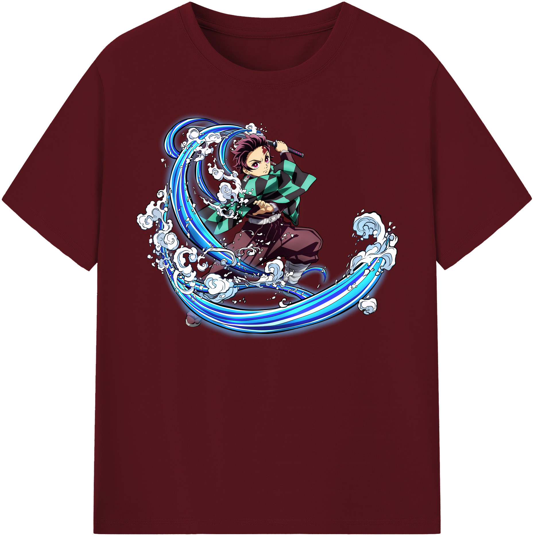（画像用） 鬼滅の刃 竈門 炭治郎／かまど たんじろう Kamado Tanjirou 綿100％半袖Tシャツ（フロントプリント）